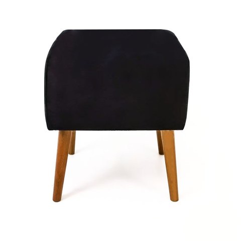 Puf Puff Marrocos Pés Palito Suede Preto Pés Palito Castanho