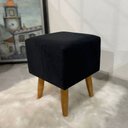 Ver imagem 2 de Puf Puff Marrocos Pés Palito Suede Preto Pés Palito Castanho