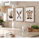 Ver imagem 3 de Kit 3 Quadros Decorativos Cozinha Retrô Moderno Luxo