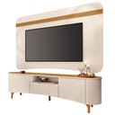 Ver imagem 1 de Painel Tv 80 Pol 200cm Arven e Rack Sala Yang Off White/cinamomo H01 - Mpozenato