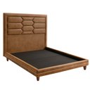 Ver imagem 1 de Cama King Pés Madeira Otto com Cabeceira Roma Corano Caramelo Bouclé Off White - Nexta Casa