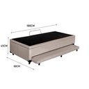 Ver imagem 3 de Cama Box Baú Auxiliar Solteiro Suede Espuma 8cm 45x88x188 Bege