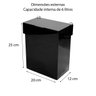 Lixeira Acrílico 6 Litros com Tampa e Abertura Horizontal Centauri Acrílicos LX-H Preto - 5