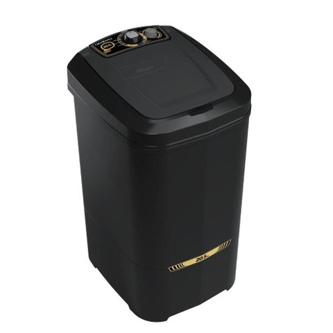 Tanquinho de Lavar Roupa 20,5kg Newmaq Semiautomática com 9 Programas de Lavagem Preto 220v