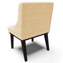 Ver imagem 5 de Kit 5 Cadeiras Decorativas Sala de Jantar Base Fixa de Madeira Firenze Suede Bege/preto
