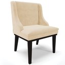 Ver imagem 3 de Kit 5 Cadeiras Decorativas Sala de Jantar Base Fixa de Madeira Firenze Suede Bege/preto