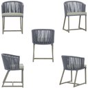 Ver imagem 5 de Mesa com 6 Cadeiras de Jantar Roma 120cm e Noronha em Alumínio Fendi Corda Náutica Estofado 3 Trama