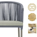 Ver imagem 3 de Mesa com 6 Cadeiras de Jantar Roma 120cm e Noronha em Alumínio Fendi Corda Náutica Estofado 3 Trama