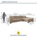 Ver imagem 4 de Sofá de Canto 6 Lugares com Chaise Modulado 280cm com Base em Madeira Maciça Dominique Yescasa