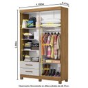 Ver imagem 5 de Guarda-Roupa 4 Portas 2 Gavetas com Pés Genova Off White/Cinamomo