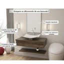 Ver imagem 7 de Bancada para Banheiro 80cm com Cuba Folha F44 Prateleira e Espelheira 806W Metrópole Marrom/Carvalho