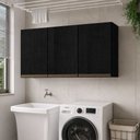 Ver imagem 1 de Armário Aéreo 3 Portas de Lavanderia Menu Móveis Preto