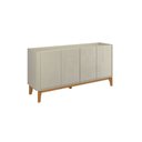 Ver imagem 2 de Buffet Aparador Flip 4 Portas com Pés em Madeira 160cm Off White