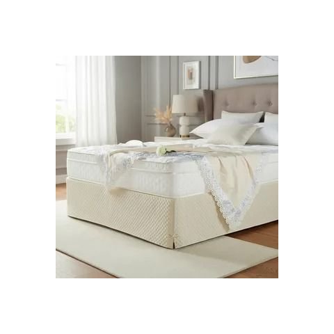 Saia Box Casal King Matelassado Serve para Cama Baú:Creme