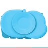 Prato Infantil De Silicone Com 3 Divisórias Para Bebê Introdução Alimentar Hipopótamo Kababy - Azul - 7