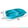 Prato Infantil De Silicone Com 3 Divisórias Para Bebê Introdução Alimentar Hipopótamo Kababy - Azul - 5