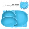Prato Infantil De Silicone Com 3 Divisórias Para Bebê Introdução Alimentar Hipopótamo Kababy - Azul - 2