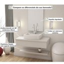 Ver imagem 7 de Bancada para Banheiro 80cm com Cuba Aria RT41 Prateleira e Espelheira 806W Metrópole Branco/Chess