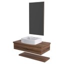 Ver imagem 3 de Bancada para Banheiro 80cm com Cuba Aria Rt41 Prateleira e Espelheira 806W Metrópole 