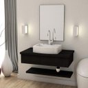 Ver imagem 1 de Bancada para Banheiro 80cm com Cuba Aria Rt41 Prateleira e Espelheira 806W Metrópole 