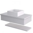 Ver imagem 3 de Bancada para Banheiro 80cm com Cuba Q39 Prateleira e Espelheira 806W Metrópole