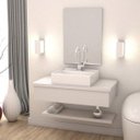 Ver imagem 1 de Bancada para Banheiro 80cm com Cuba Q39 Prateleira e Espelheira 806W Metrópole