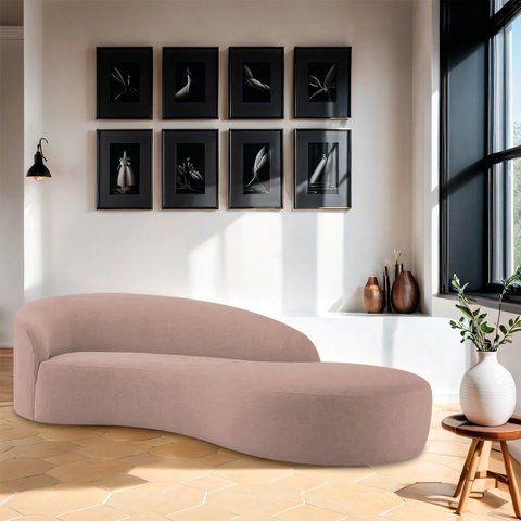 Divã Recamier Orgânico França 220cm Lado Direito Linho