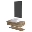 Ver imagem 3 de Bancada para Banheiro 80cm com Cuba Q39 Prateleira e Espelheira 806W Metrópole