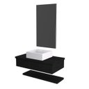 Ver imagem 3 de Bancada para Banheiro 80cm com Cuba Q39 Prateleira e Espelheira 806W Metrópole Preto/Onix