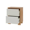 Ver imagem 3 de Mesa de Cabeceira 54cm com 02 Gavetas Dalla Costa 100% Mdf Cor:freijó com Off White