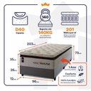 Ver imagem 4 de Conjunto Cama Box Solteirão c/ Molas Ensacadas New York Cinza 96x203x73