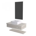 Ver imagem 3 de Bancada para Banheiro 80cm com Cuba Q39 Prateleira e Espelheira 806W Metrópole