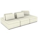 Ver imagem 2 de Sofá Ilha Modular 2,70m em Linho Bege com Encosto Móvel Almofadas Kauai - Larbelle Móveis