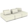Sofá Ilha Modular 2,70m em Linho Bege com Encosto Móvel Almofadas Kauai - Larbelle Móveis - 2