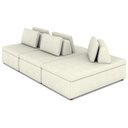 Ver imagem 4 de Sofá Ilha Modular 2,70m em Linho Bege com Encosto Móvel Almofadas Kauai - Larbelle Móveis