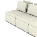 Ver imagem 5 de Sofá Ilha Modular 2,70m em Linho Bege com Encosto Móvel Almofadas Kauai - Larbelle Móveis