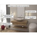 Ver imagem 2 de Conjunto para Banheiro Gabinete 80cm Cuba Abaulada L42 Prateleira e Espelheira 806W Metrópole Compac