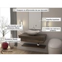 Ver imagem 2 de Conjunto para Banheiro Gabinete 80cm Cuba Abaulada L42 Prateleira e Espelheira 806W Metrópole Compac