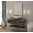 Ver imagem 1 de Conjunto para Banheiro Gabinete 80cm Cuba Abaulada L42 Prateleira e Espelheira 806W Metrópole Compac