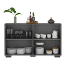 Ver imagem 6 de Aparador Buffet 4 Portas com Pés Quadrados Veneza Multimóveis Grafite/Preto