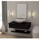 Ver imagem 1 de Conjunto para Banheiro Gabinete 80cm Cuba Abaulada L42 Prateleira e Espelheira 806W Metrópole Compac