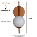 Ver imagem 3 de Arandela Luminária Quarto Globo 12 cm Moderno Cobre Fosco BF Decor