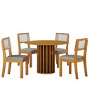 Ver imagem 1 de Mesa de Jantar Flora 108x108 Cinamomo-cinamomo Copo com Kit 4 Cadeiras para Mesa de Jantar Flora Jol