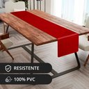 Ver imagem 2 de 1 Caminho Trilho Mesa Impermeável PVC Juta Vermelho 42x140