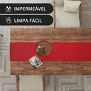 Ver imagem 3 de 1 Caminho Trilho Mesa Impermeável PVC Juta Vermelho 42x140