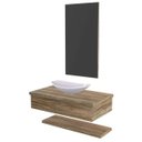 Ver imagem 3 de Bancada para Banheiro 80cm com Cuba Canoa L45 Prateleira e Espelheira 806W Metrópole