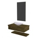 Ver imagem 3 de Bancada para Banheiro 80cm com Cuba Canoa L45 Prateleira e Espelheira 806W Metrópole