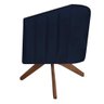 Kit 04 Poltronas Base Giratória Suede Azul Marinho - 3