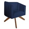 Kit 04 Poltronas Base Giratória Suede Azul Marinho - 4