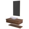 Bancada para Banheiro 80cm com Cuba Canoa L45 Prateleira e Espelheira 806W Metrópole  - 3